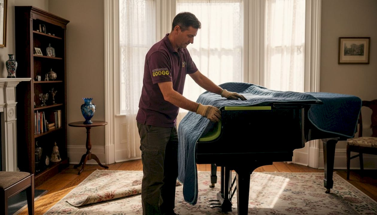 Specialist wrapping piano for safe move
