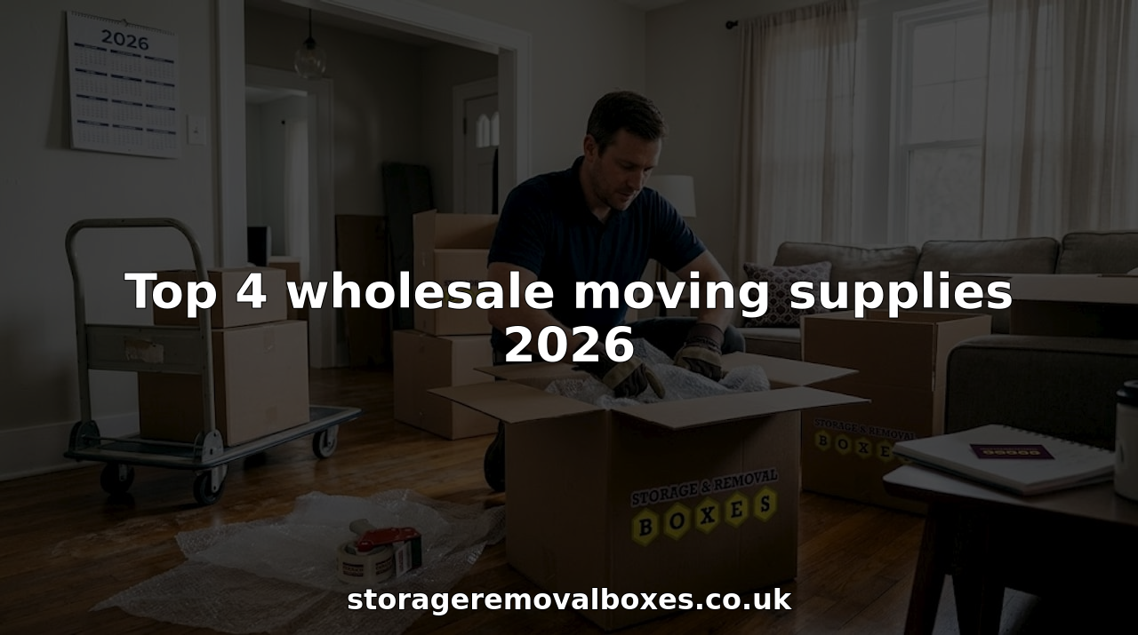 Worker packing boxes with moving supplies