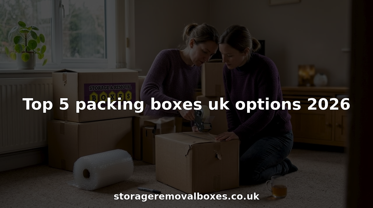 Woman sealing packing boxes in living room