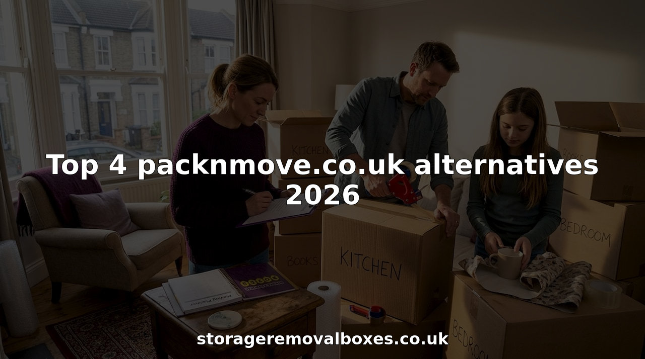Family packing moving boxes in bright living room