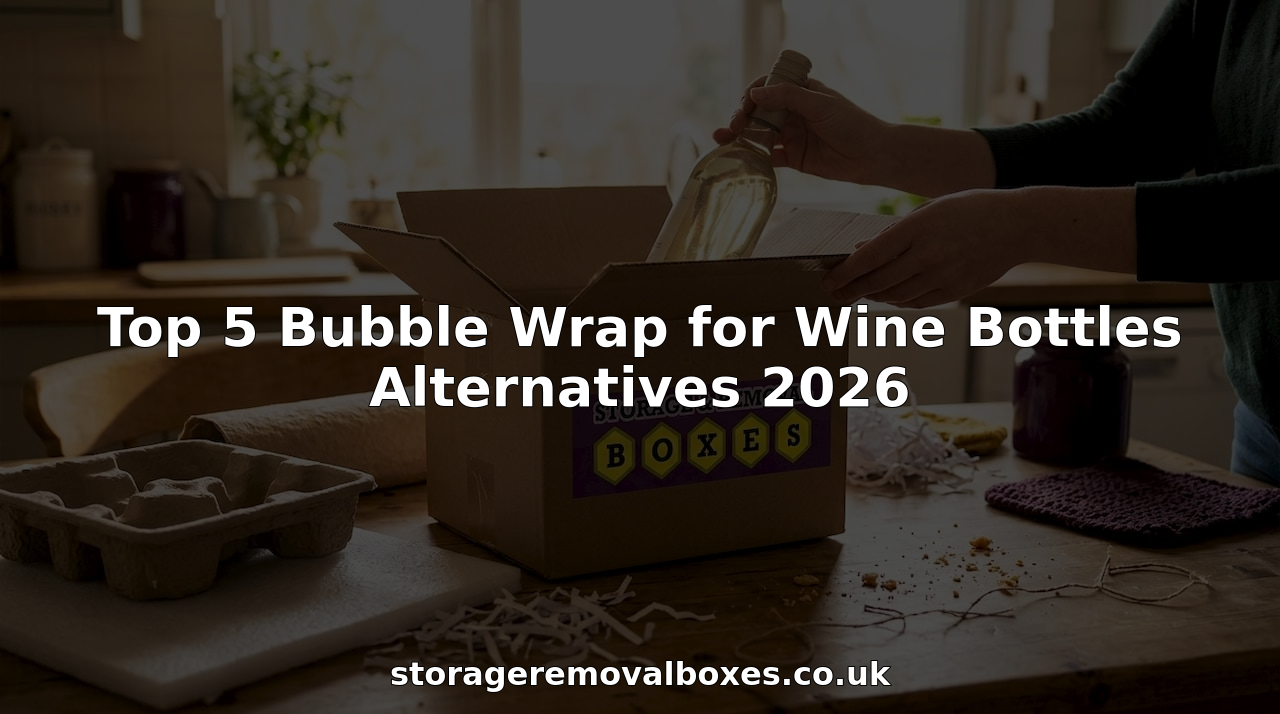 Hands packing wine bottle with eco-friendly materials
