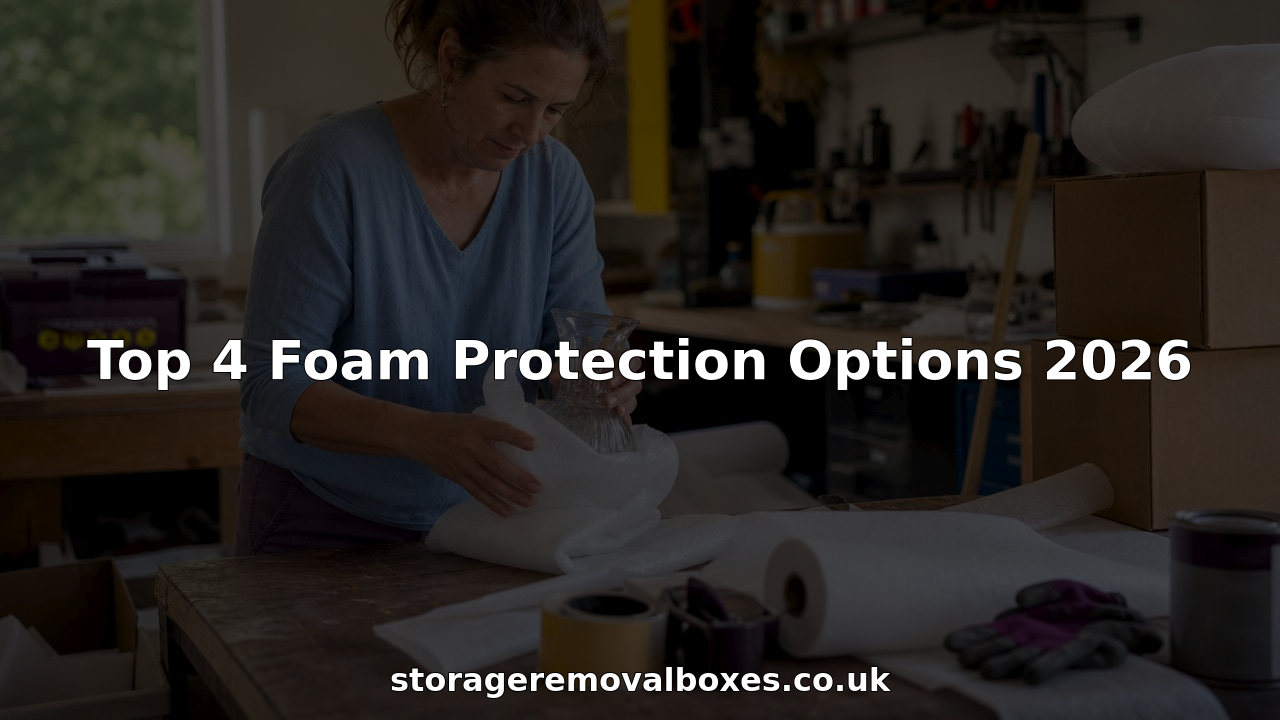 Woman wrapping glassware with foam protection in kitchen