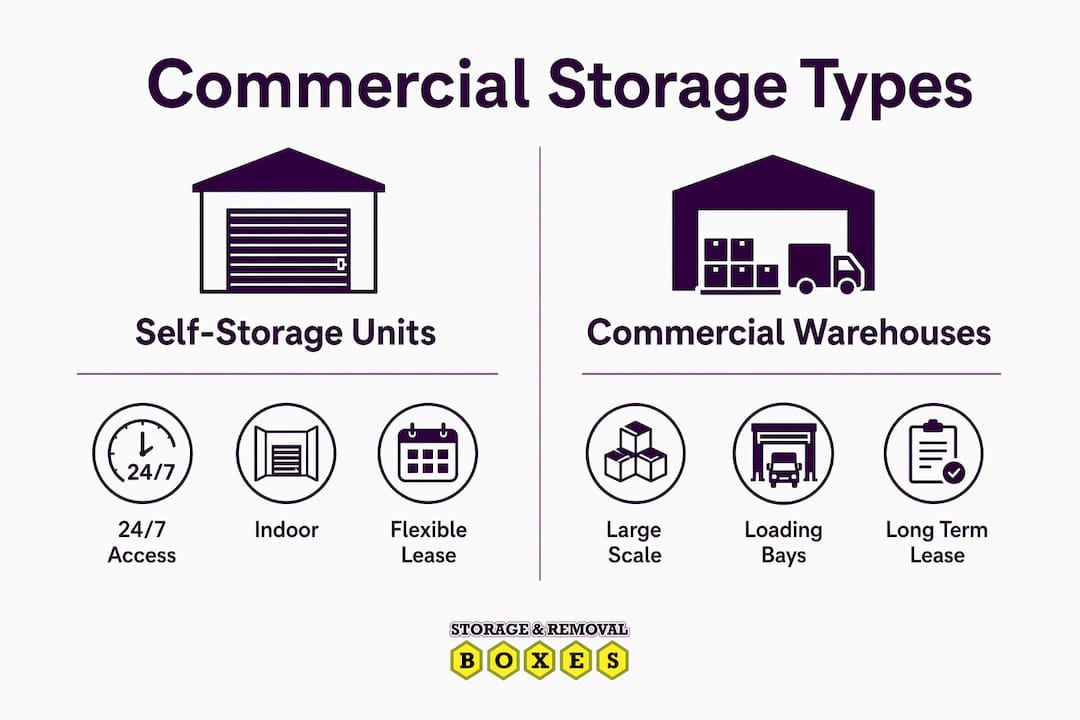 Infographic comparing storage unit types