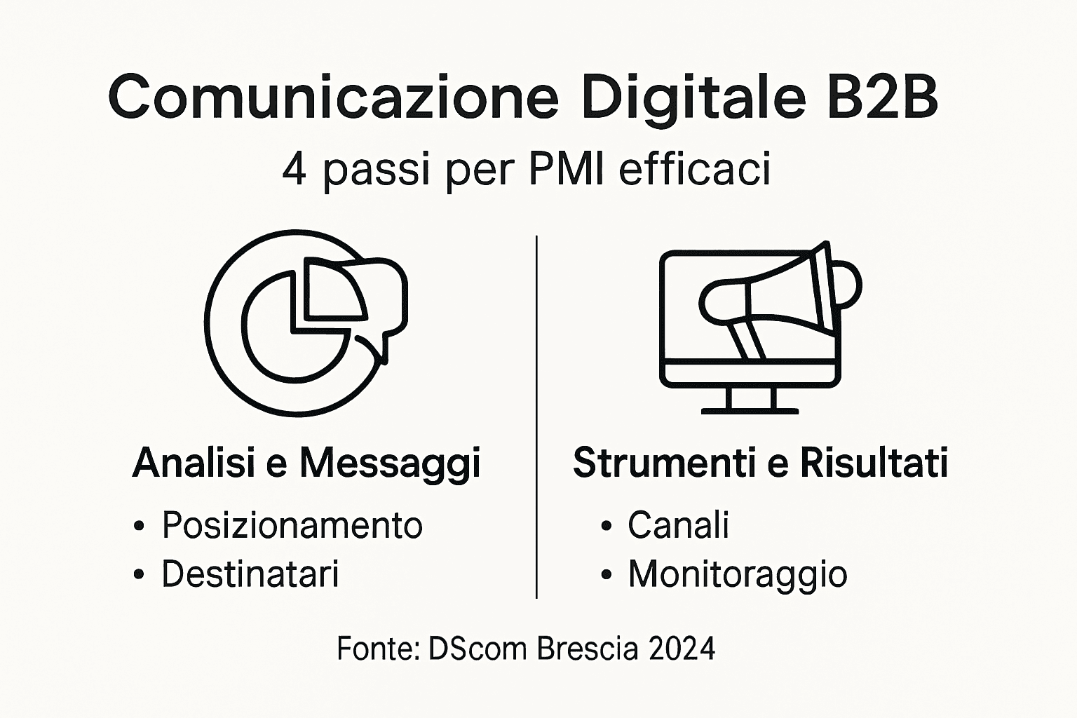 Infografica: le fasi fondamentali della comunicazione B2B per le PMI