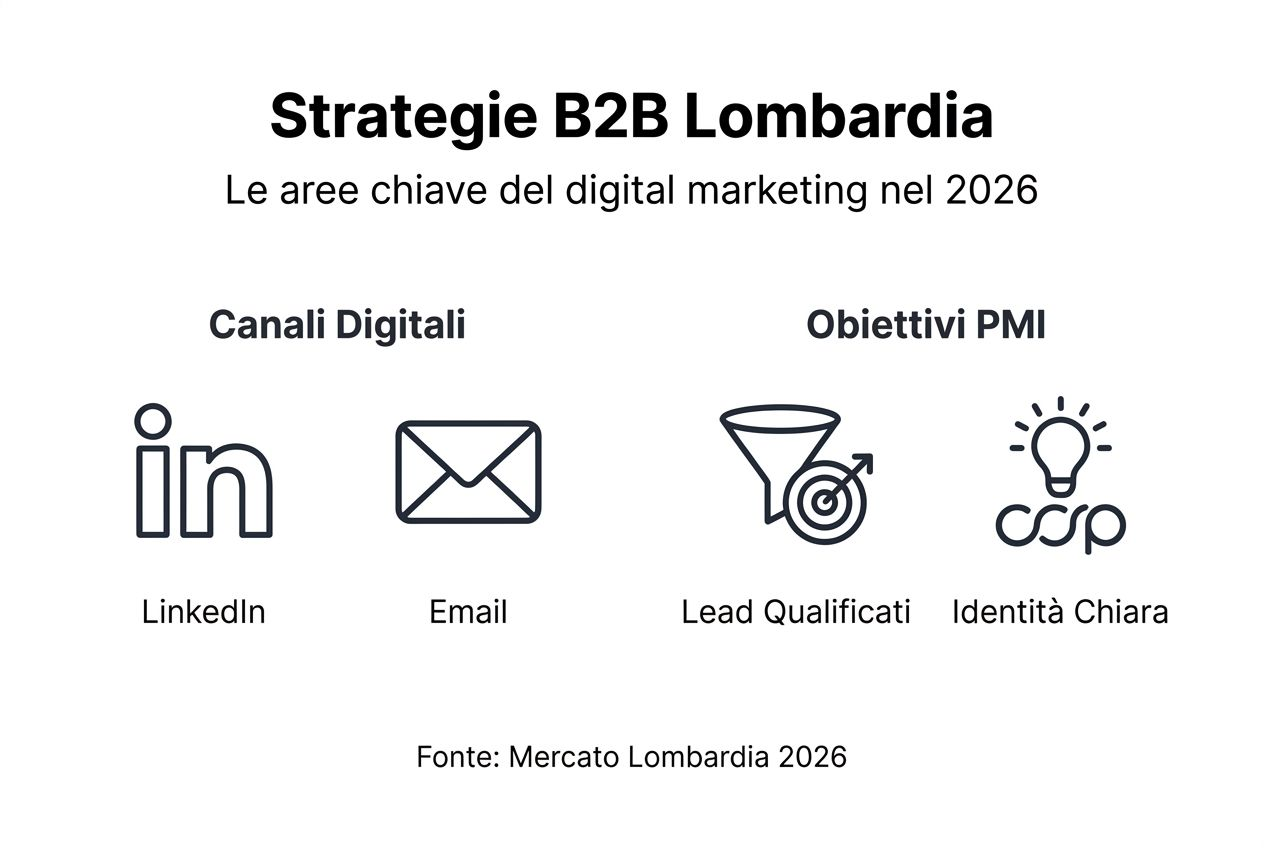 Infografica sulle strategie digitali per il B2B in Lombardia