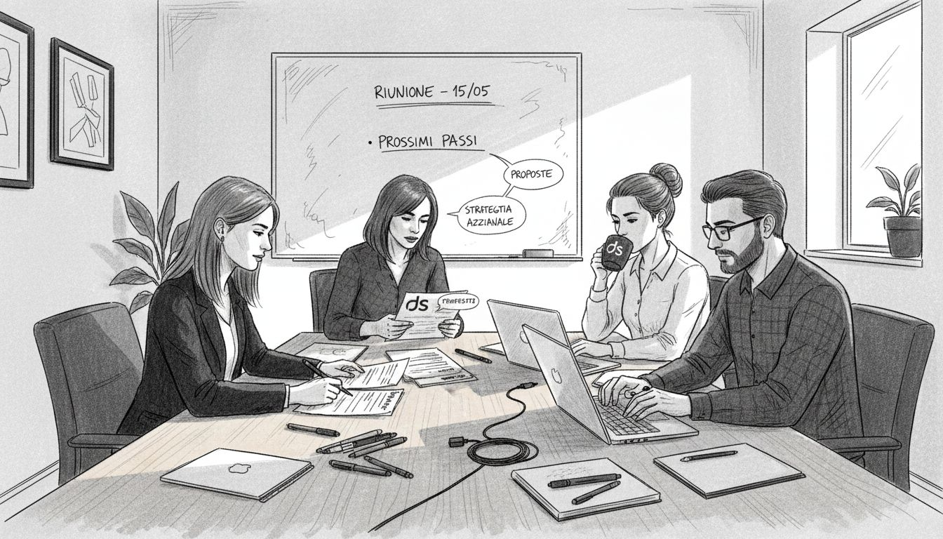 Un piccolo gruppo di lavoro si confronta e pianifica insieme la strategia editoriale del blog.