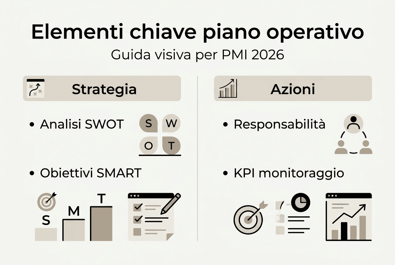 Infografica: le componenti chiave di un piano operativo per le PMI