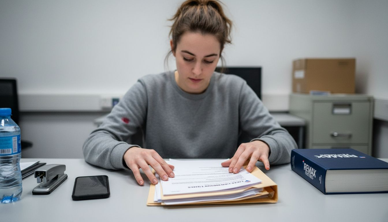 Agent preparing property legal documents