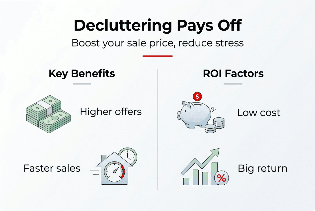 Infographic showing decluttering sale price ROI