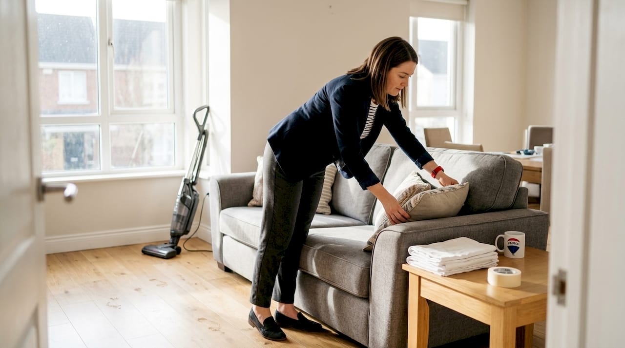 Staging living room for Dublin rental property