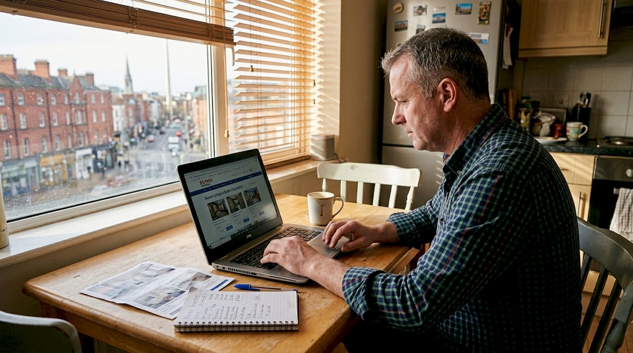 Landlord checking Dublin rental market trends