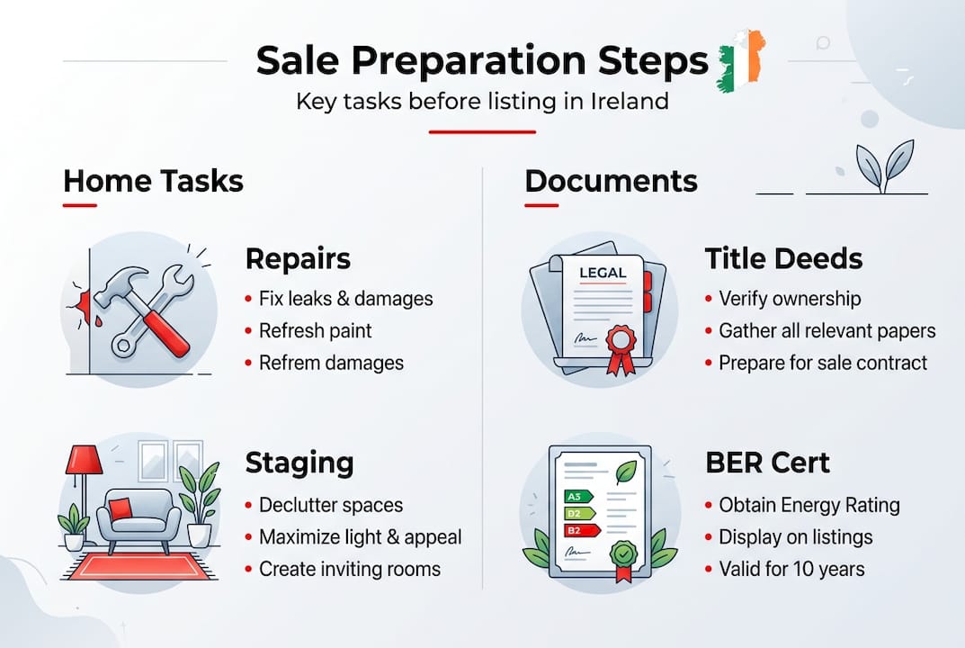 Infographic with preparation steps and documents