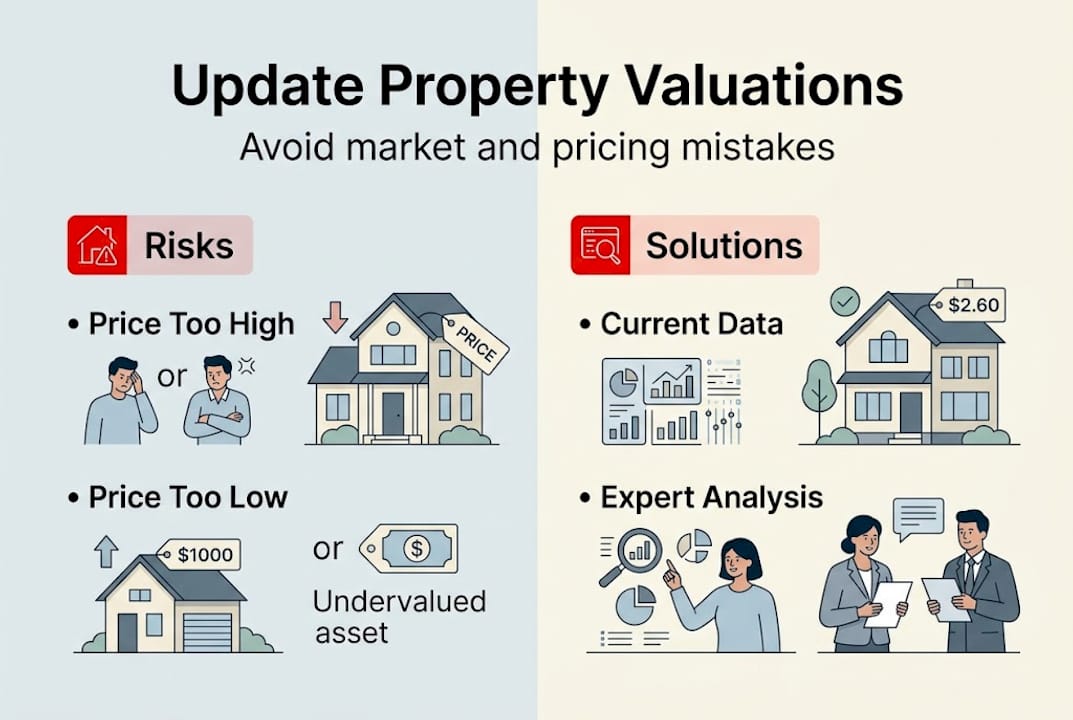 Infographic on property valuation risks and solutions
