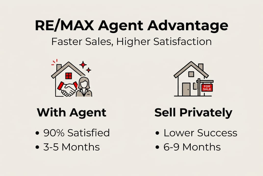 Infographic comparing agent and private sales results