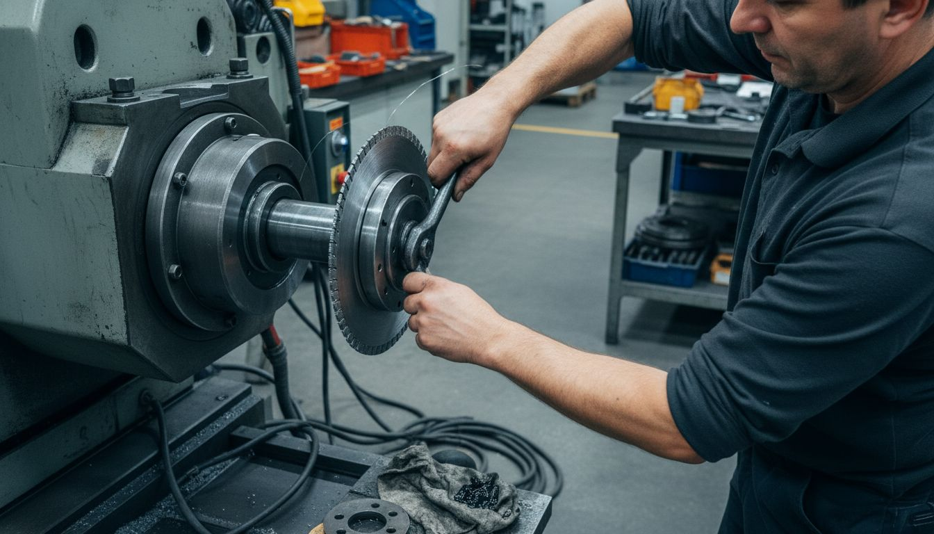 Montare precisă a discului diamantat