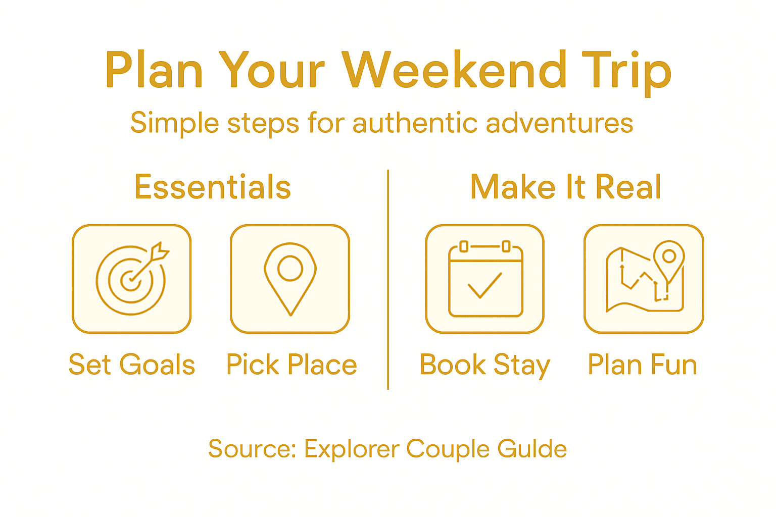 Infographic with trip planning steps and essentials