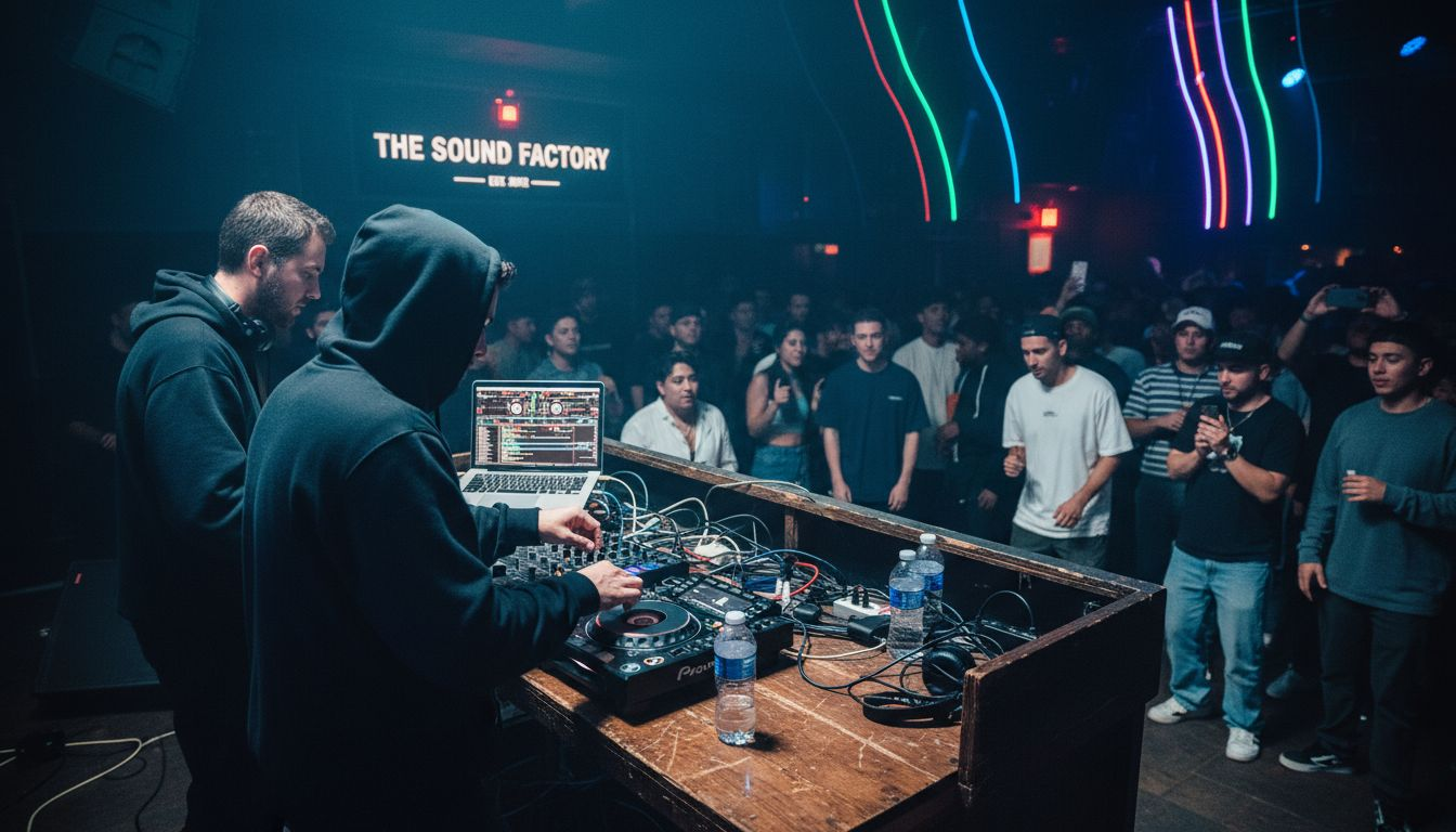Canadian DJs playing trap music in club