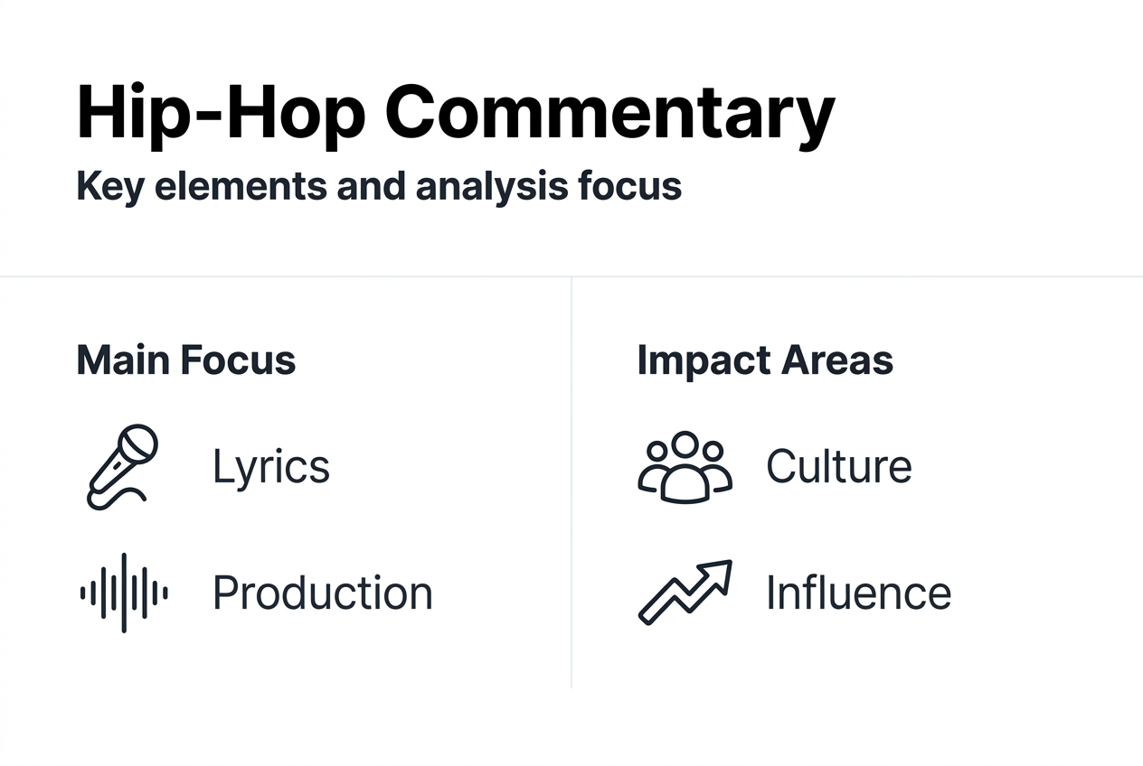 Infographic showing hip-hop commentary focus points