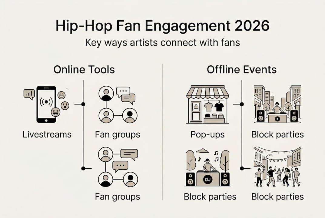 Infographic of 2026 hip-hop fan engagement methods