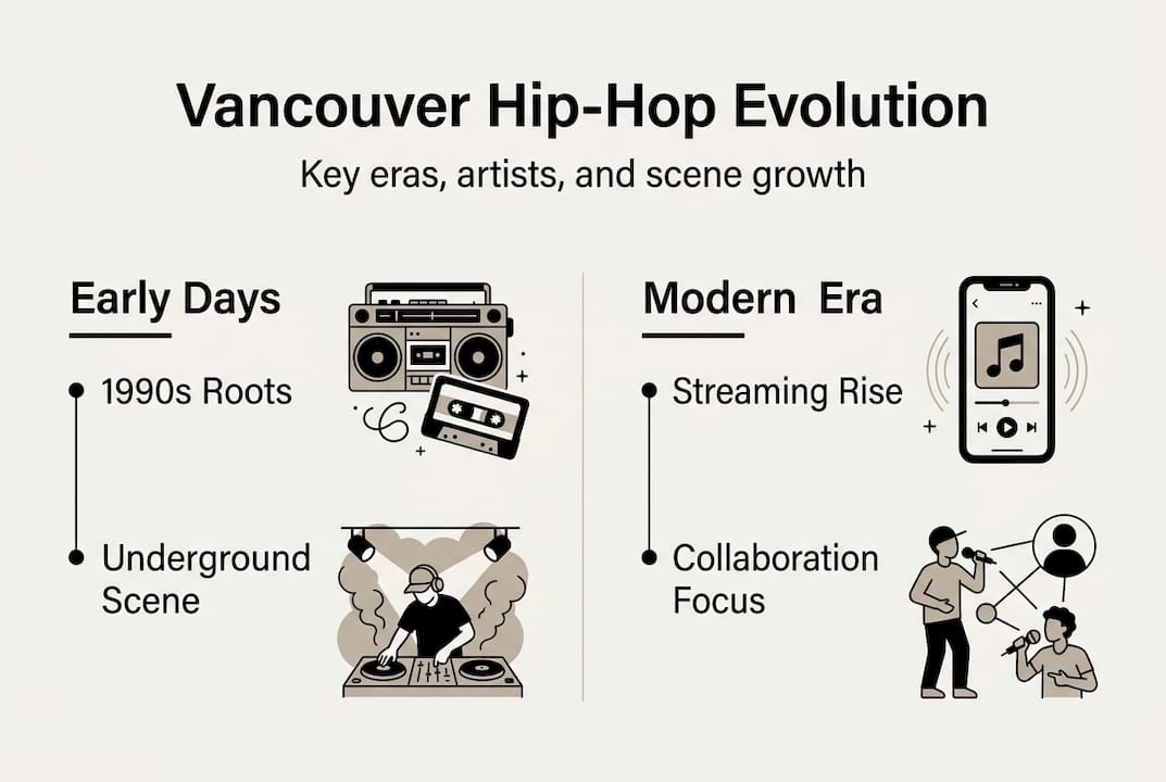Infographic showing evolution of Vancouver hip-hop