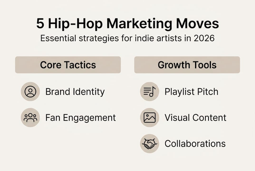 Infographic with five music marketing strategies