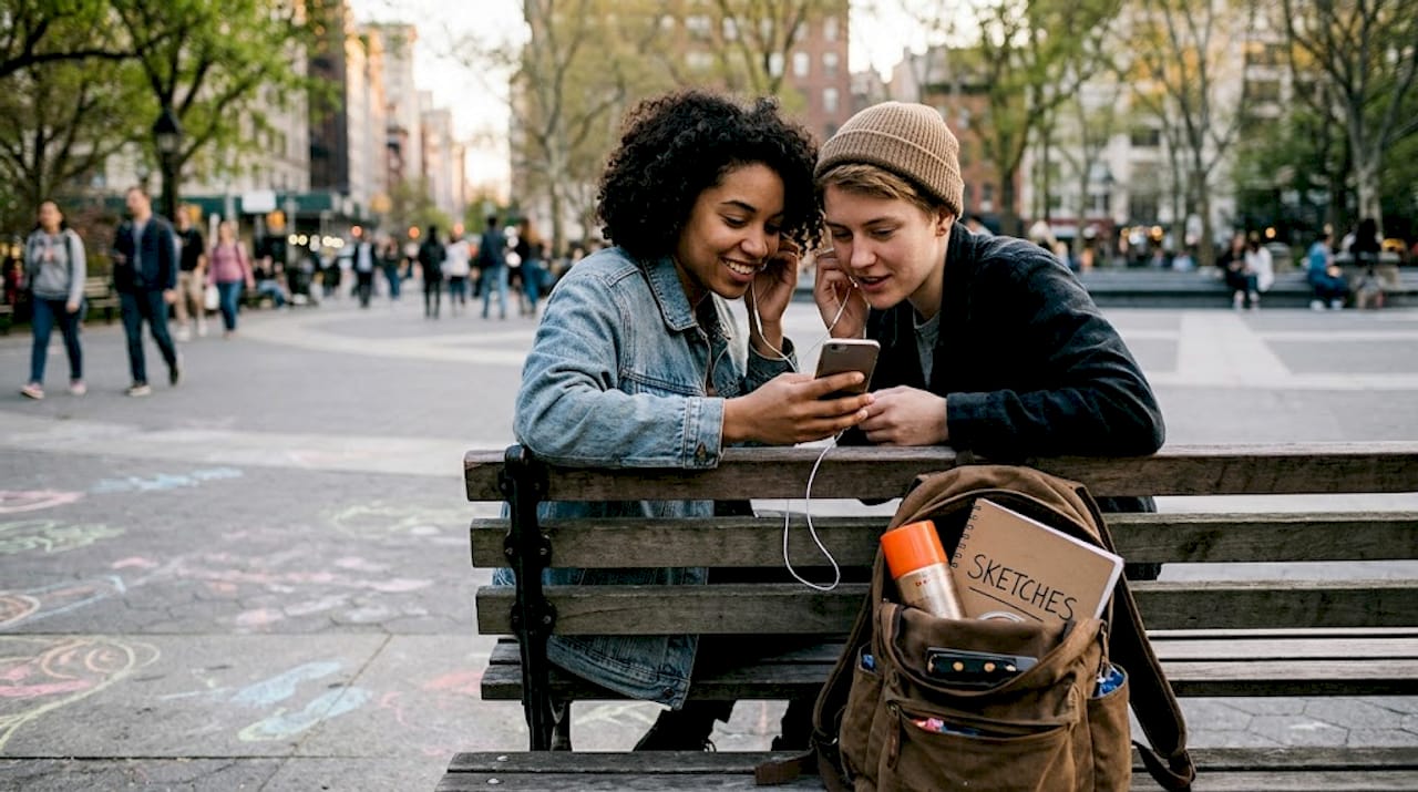 Fans connecting through hip-hop in a park