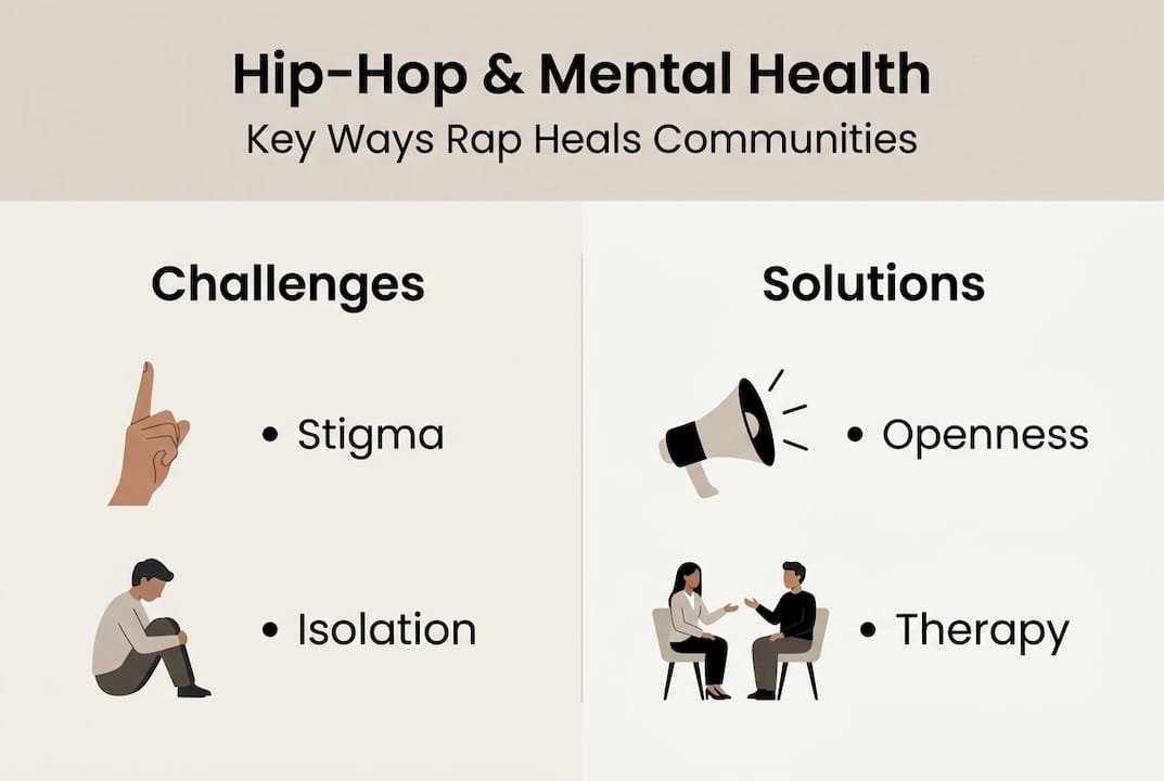 Infographic about hip-hop and mental health impact