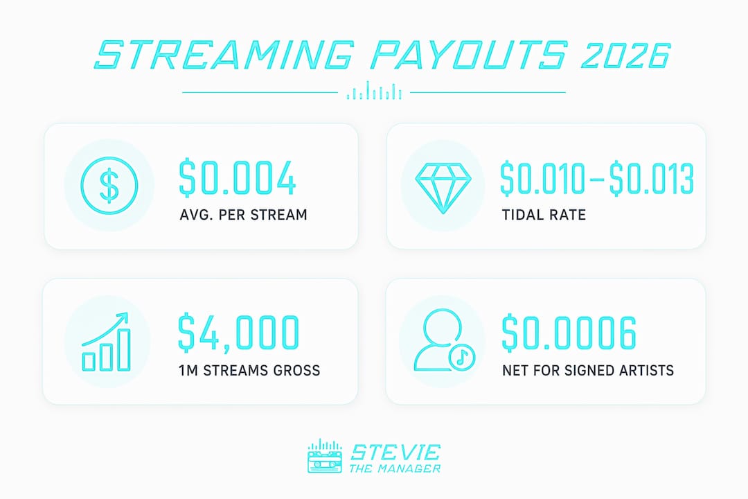 Infographic showing rapper streaming payout statistics
