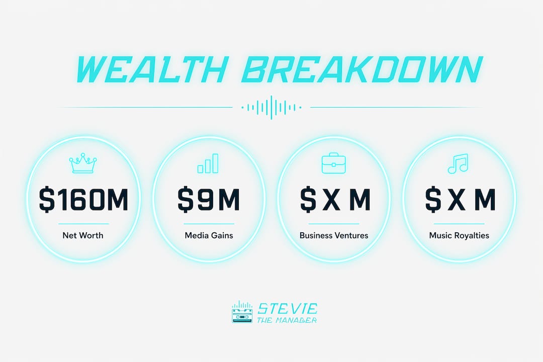 Infographic showing Snoop Dogg wealth composition