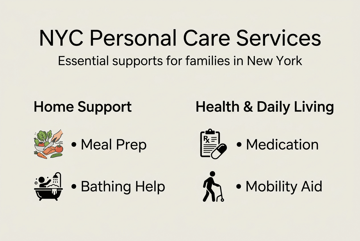 Infographic outlining NYC personal care services