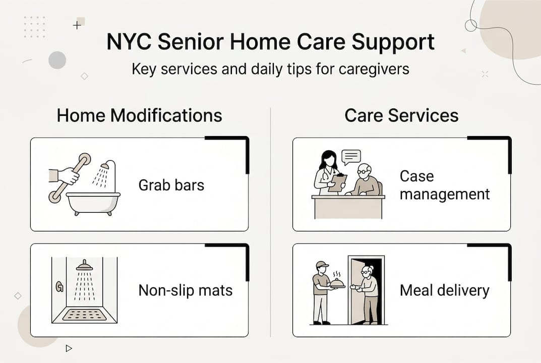 Infographic outlining senior home care services