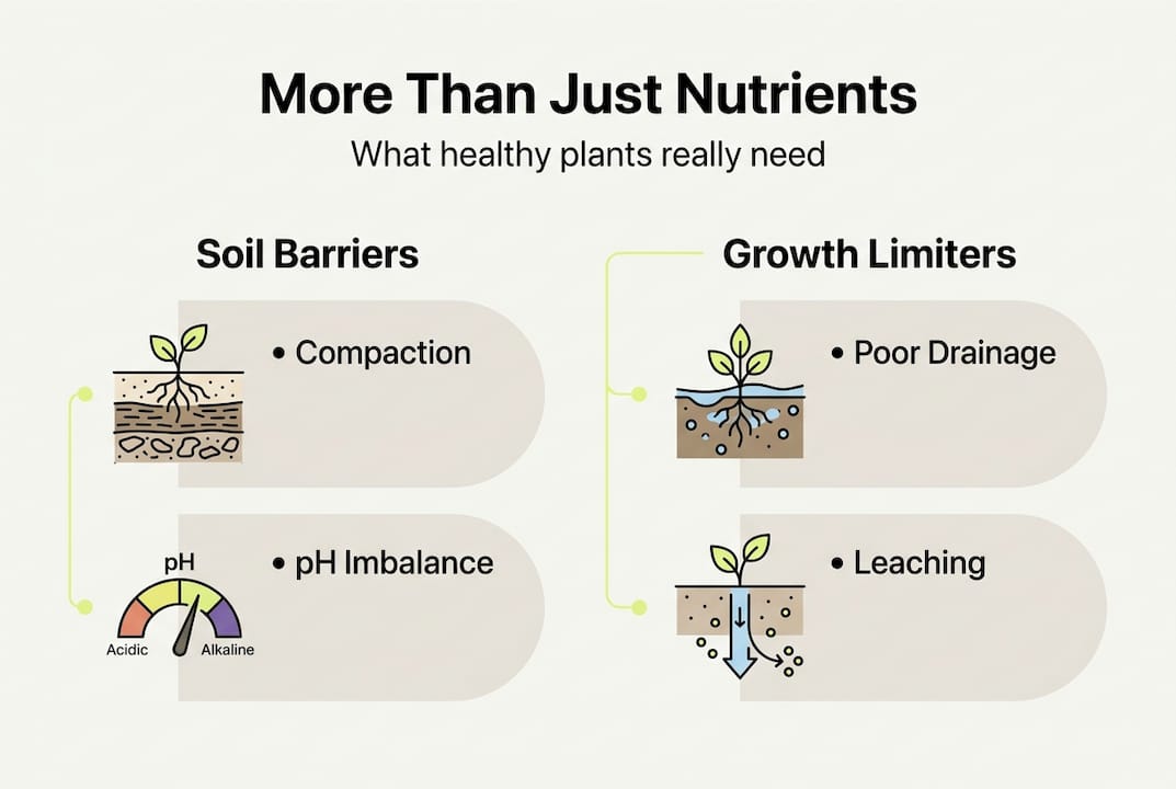 Infographic explaining why soil nutrients are not enough