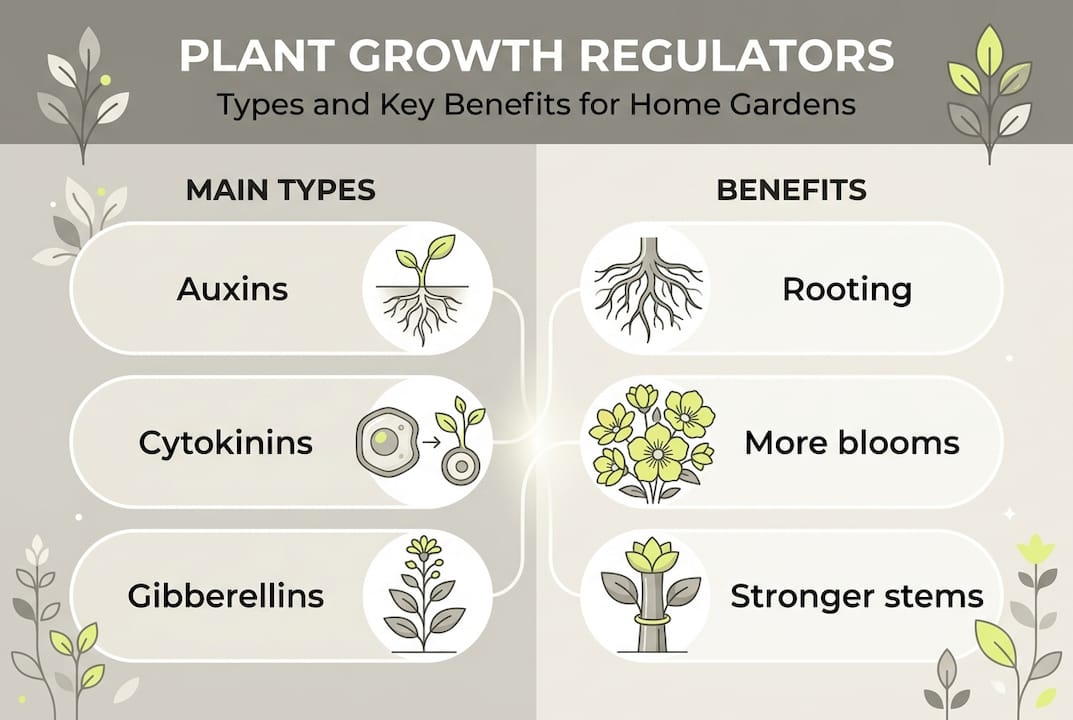 Infographic showing PGR types and garden benefits