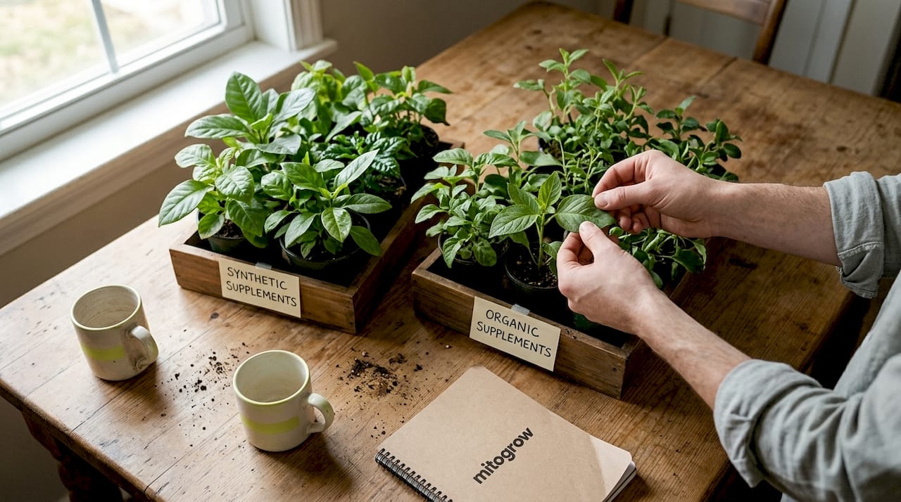 Comparing synthetic and organic plant results