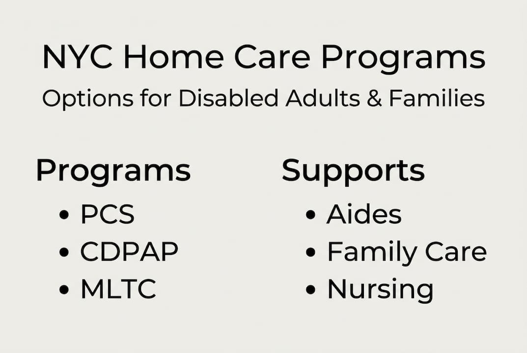 Infographic highlighting NYC home care programs and supports