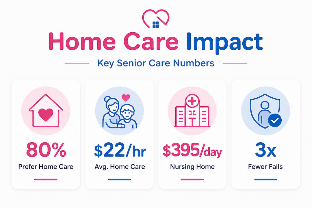 Infographic showing key home care and nursing home statistics