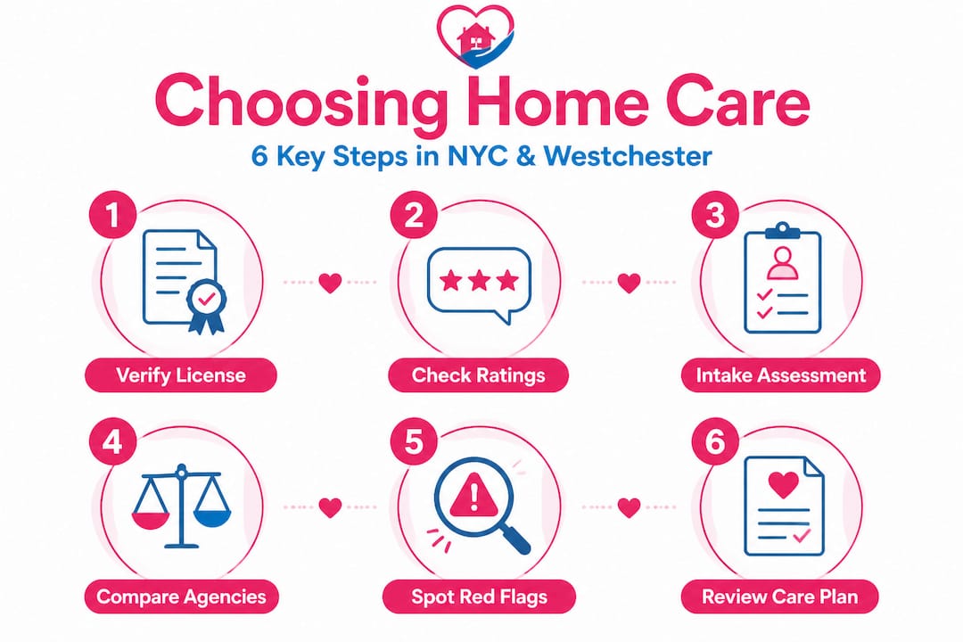 Infographic showing six steps for evaluating providers