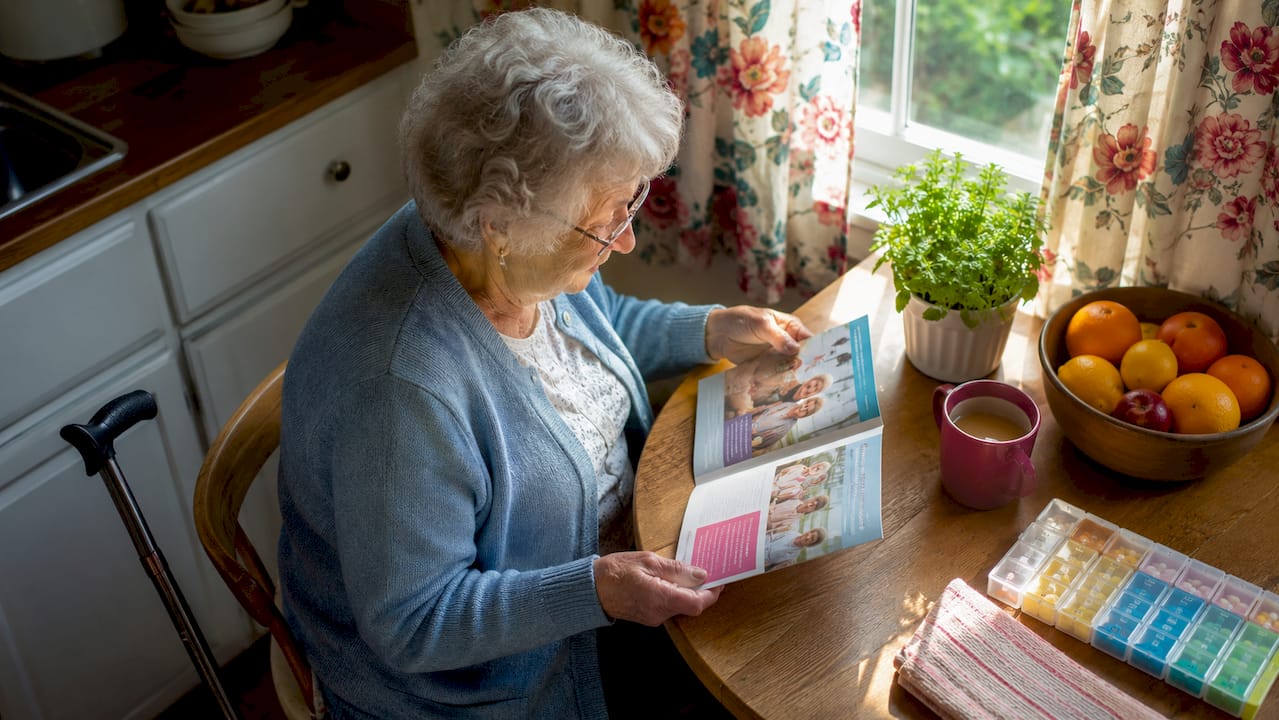 Elderly woman planning independent living at home