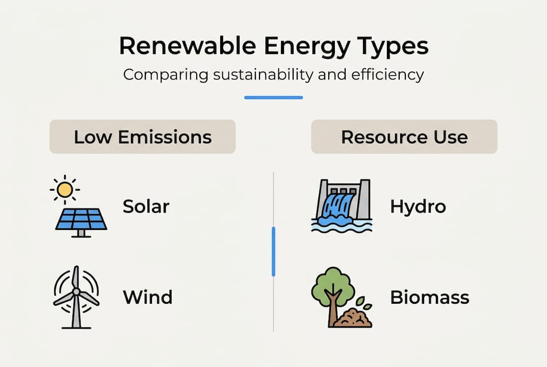 Infographic compares renewable energy types