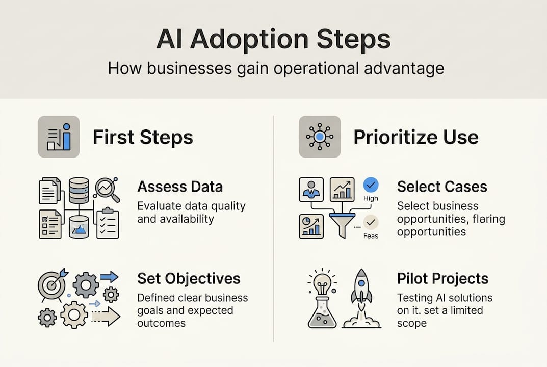 Infographic of main AI adoption steps