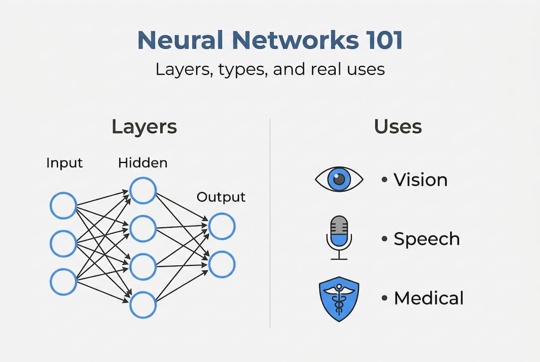 Infographic neural network layers and uses
