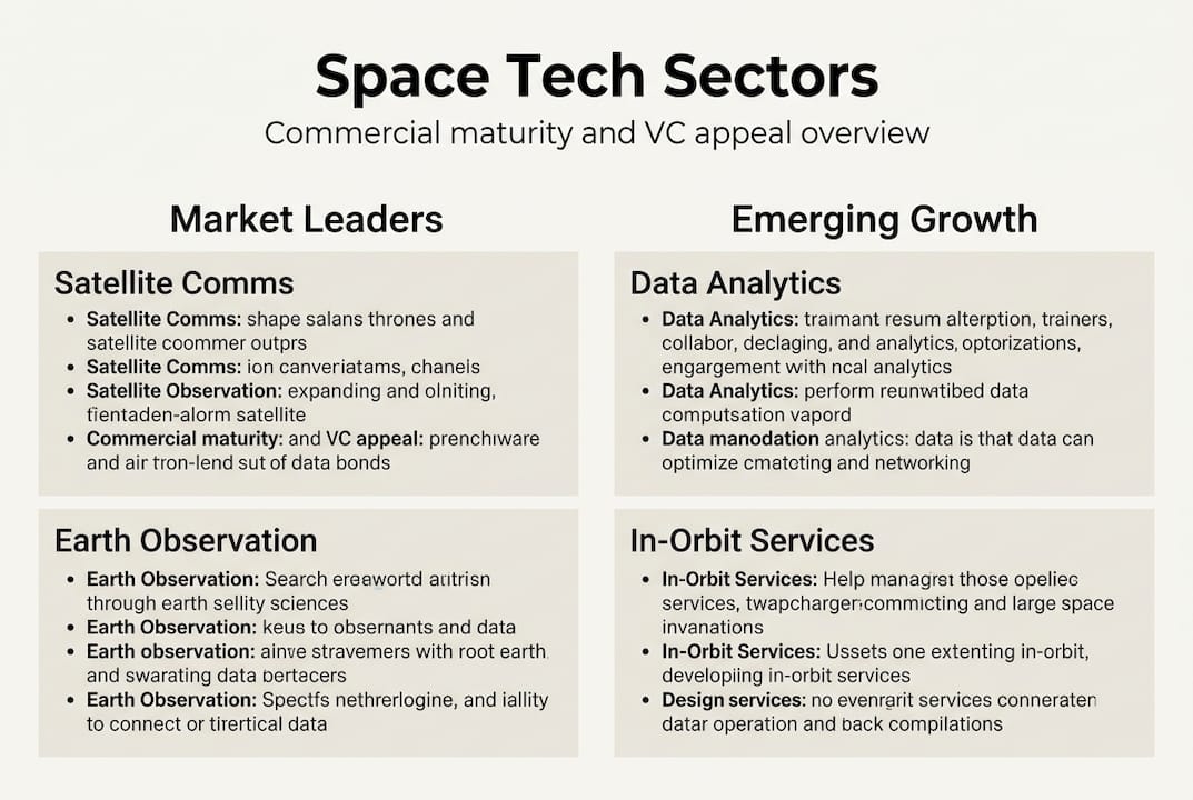 Infographic comparing key space tech sectors