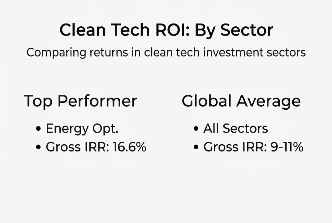 Infographic showing clean tech sector investment returns