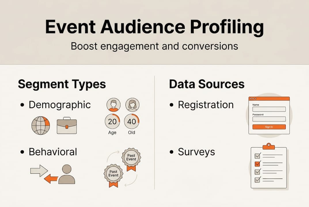 Infographic on event audience profiling segments and data