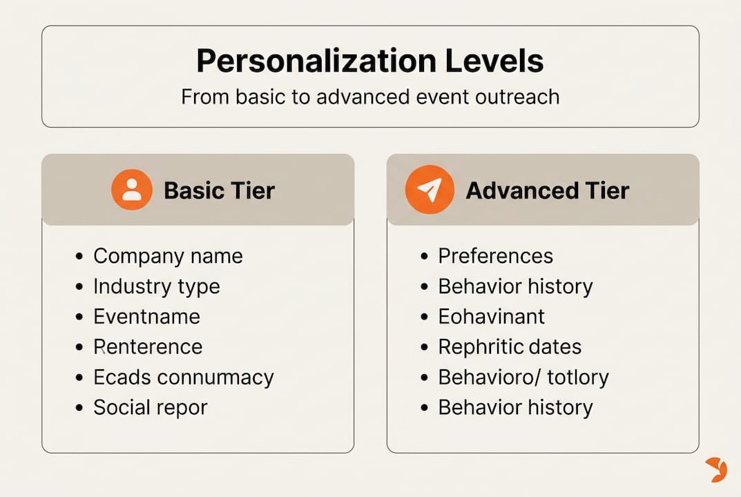 Infographic showing event personalization tiers