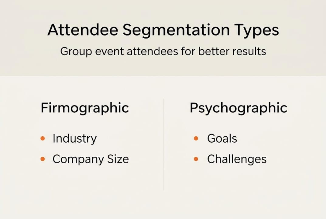 Infographic comparing attendee segmentation types