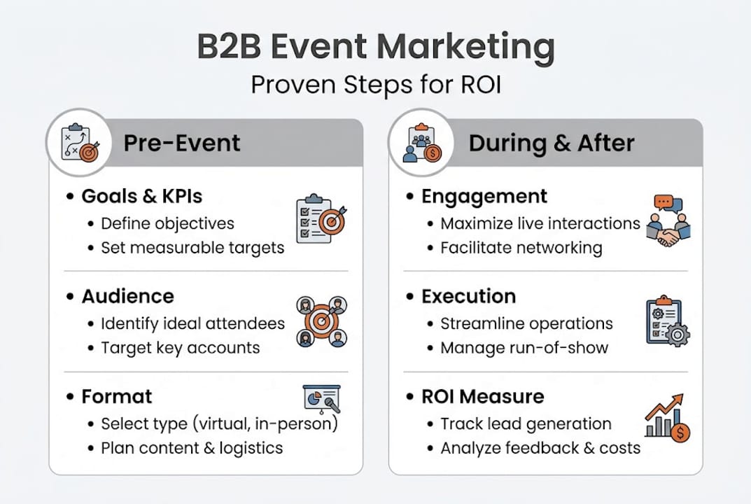 Infographic of event marketing framework steps