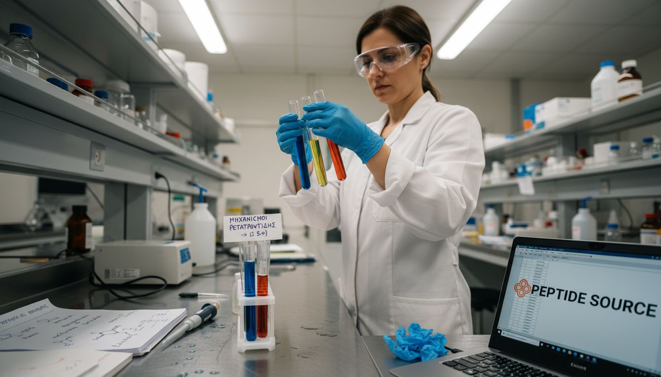 Εργαστηριακός τεχνικός πραγματοποιεί έλεγχο σε δοκιμαστικούς σωλήνες με βιοχημικά δείγματα.