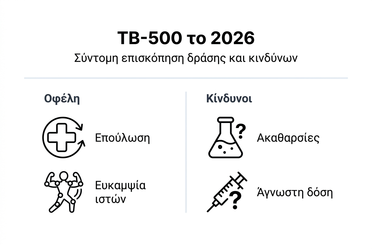 Ενημερωτικό γράφημα: Τα οφέλη και οι πιθανοί κίνδυνοι του TB-500