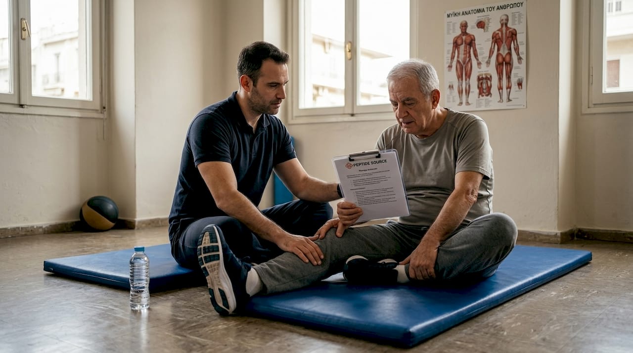 Ο φυσικοθεραπευτής επιβλέπει και καθοδηγεί τη διαδικασία αποκατάστασης των μυών.